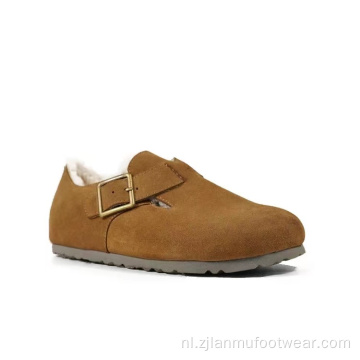 Shearling bont bijgesneden laars slippers